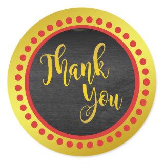 Nature Red Gold Thank You Classic Round Sticker