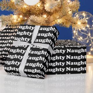 Naughty black white typography pattern funny cute