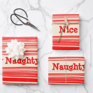 Naughty Nice Red Peppermint Candy Marbled Stripes  Sheets