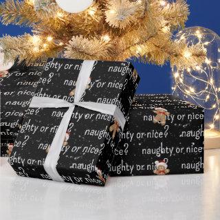NAUGHTY OR NICE Text With Gingerbread Man