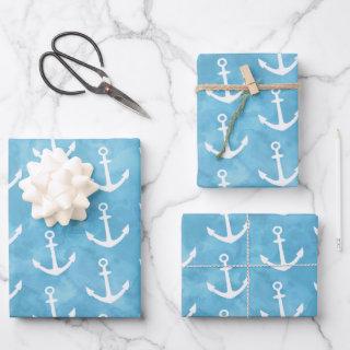Nautical Anchor Blue Baby Shower  Sheets