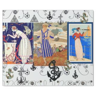 NAUTICAL ART DECO BEAUTY FASHION WITH ANCHORS