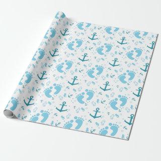 Nautical baby boy blue pattern