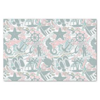 Nautical Beach Collage Sage ID840 Tissue Paper