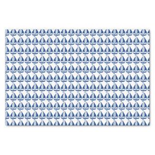 Nautical Blue Sailboat preppy personalized Tissue Paper