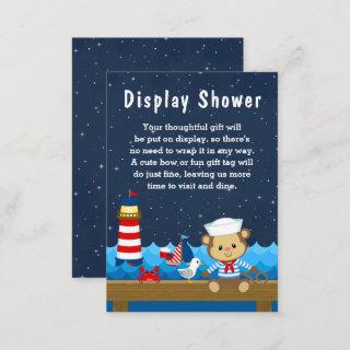 Nautical Boy Monkey Red and Navy Display Shower Enclosure Card
