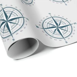 Nautical Compass on Gray