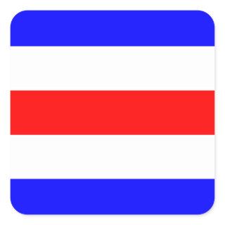 Nautical Flag Signal Letter C (Charlie) Square Sticker