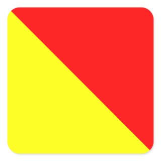 Nautical Flag Signal Letter O (Oscar) Square Sticker