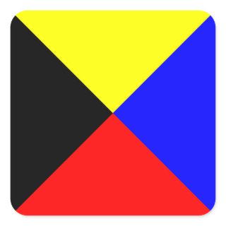 Nautical Flag Signal Letter Z (Zulu) Square Sticker
