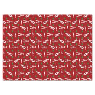 Nautical Lobsters and Buoys Christmas Pattern Tissue Paper
