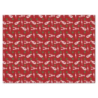 Nautical Lobsters and Buoys Christmas Pattern Tissue Paper