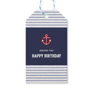Nautical Marine Navy White Anchor Design Gift Tags