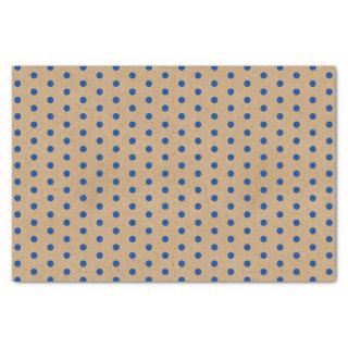 Nautical Navy Blue Dots Faux Rustic Brown Kraft Tissue Paper