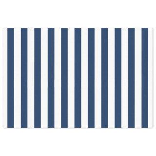 Nautical Navy Blue & White Striped   Tissue Paper