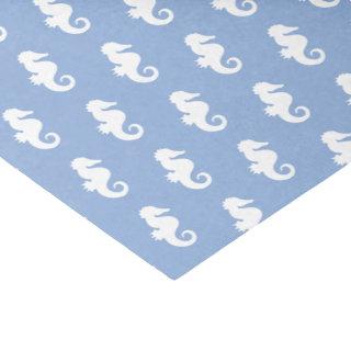 Nautical sky blue seahorse pattern tissue paper