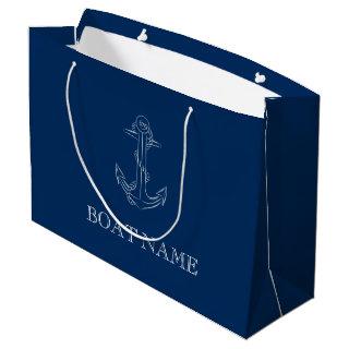 Nautical Spirit Anchor Navy Blue   Large Gift Bag