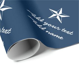 Nautical star navy blue and white personalized