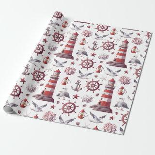 Nautical Theme - Lighthouse, Coral, Marine Life