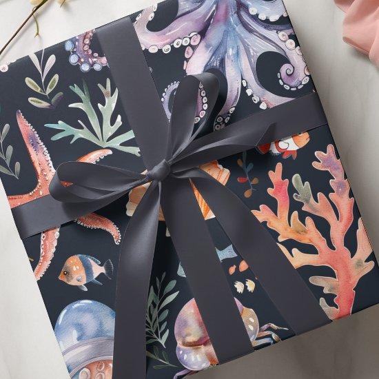 Nautical Watercolor Pattern: Coral Reef Delights