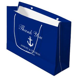 Nautical Wedding Anchor Blue Large Gift Bag