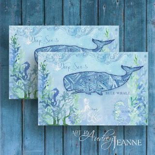 Nautical Whale Beach Seahorse Blue Mint Decoupage Tissue Paper