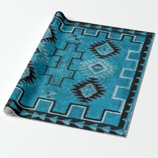 Navajo Indian 1890 Saddle Blanket - 2023 colorized