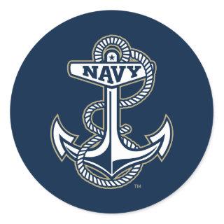 Naval Academy Anchor Classic Round Sticker