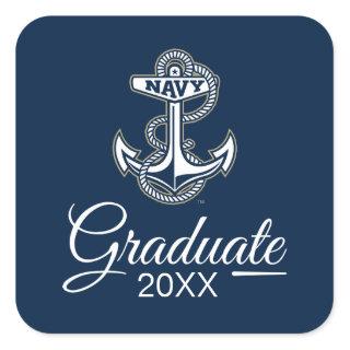 Naval Academy Anchor Graduate Square Sticker