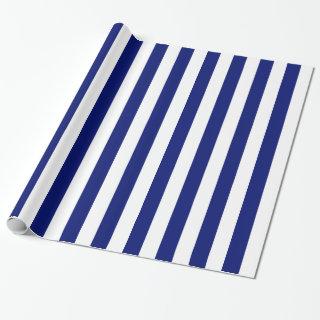 Navy and White Bold Stripes
