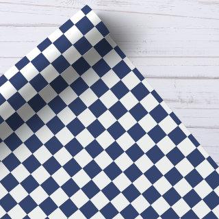 Navy and White Checkerboard Pattern