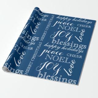 Navy and White Word Art Christmas