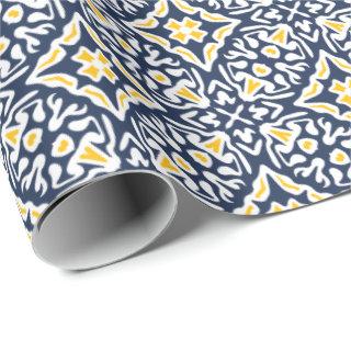 Navy and Yellow Spanish Tile Pattern