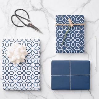 Navy Arabic Geometric Pattern  Sheets