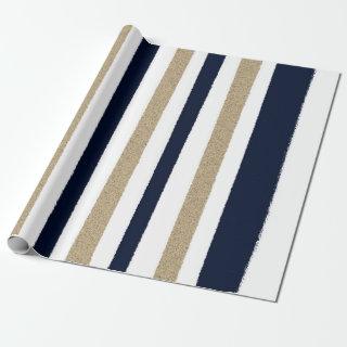 Navy / Beige / White Paper Stripes