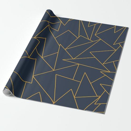 Navy blue and gold abstract pattern