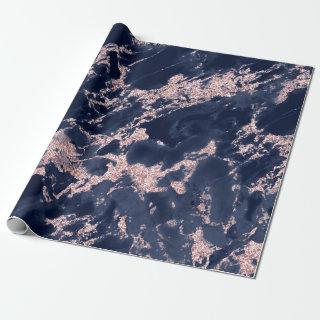 navy blue and pink faux glitter marble background