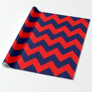 Navy Blue and Red Extra Large Chevron