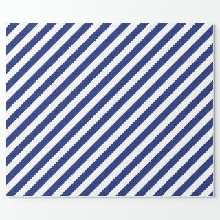 Navy Blue and White Diagonal Stripes Pattern