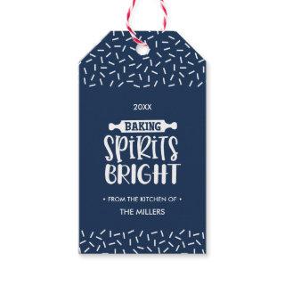 Navy Blue | Christmas Baking Spirits Bright Gift Tags