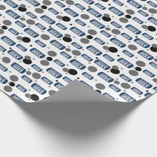 Navy Blue "Class Of" Dog Tag and Dots Pattern