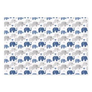 Navy Blue Elephant Baby Boy Shower  Sheets