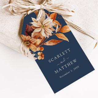 Navy Blue Fall Favor Tags
