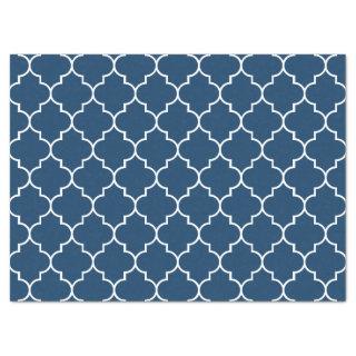 Navy Blue Latticework, Quatrefoil, Trellis Tissue Paper