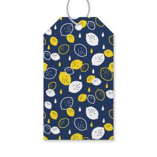 Navy Blue Lemon Art – Refreshing Citrus Design Gift Tags