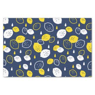 Navy Blue Lemon Art – Refreshing Citrus Design Tissue Paper