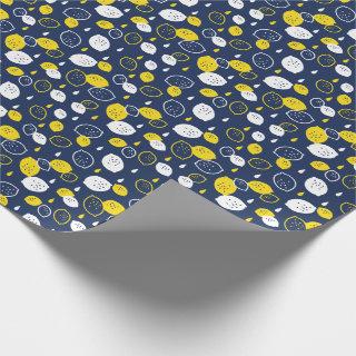 Navy Blue Lemon Art – Refreshing Citrus Design
