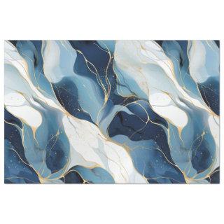 Navy Blue Marble Decoupage Tissue Paper