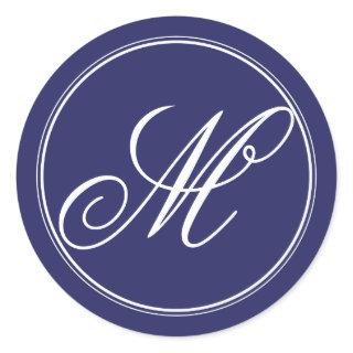 Navy Blue Monogram Stickers