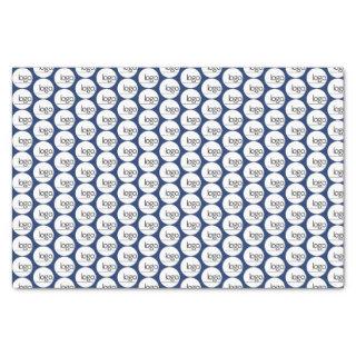 NAVY BLUE OWN LOGO REPEATING PATTERN BUSINESS   TISSUE PAPER